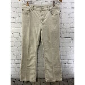 Chicos Platinum Denim Pants Womens Sz 6 (Chicos Sz 0.5)